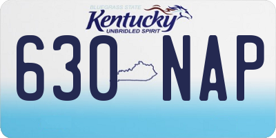 KY license plate 630NAP