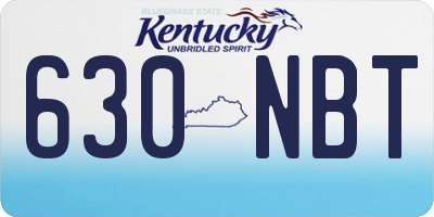 KY license plate 630NBT