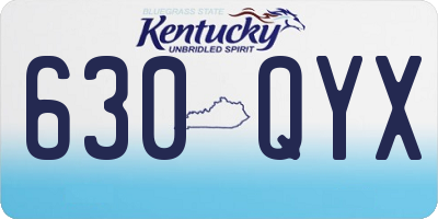 KY license plate 630QYX