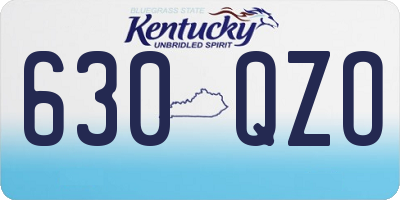 KY license plate 630QZO