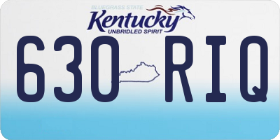 KY license plate 630RIQ