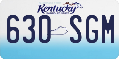 KY license plate 630SGM