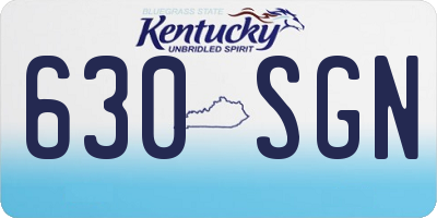 KY license plate 630SGN