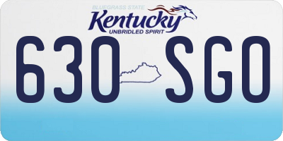 KY license plate 630SGO
