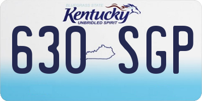 KY license plate 630SGP