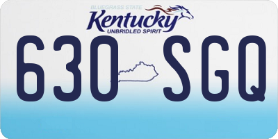 KY license plate 630SGQ