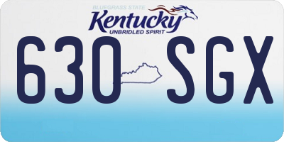 KY license plate 630SGX