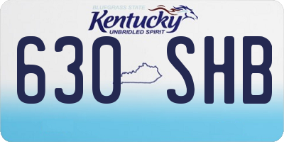KY license plate 630SHB
