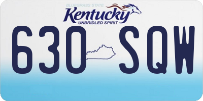 KY license plate 630SQW