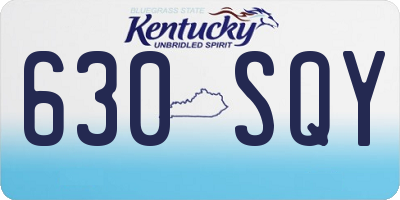 KY license plate 630SQY