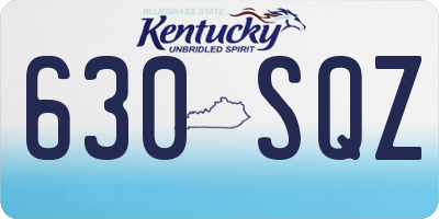 KY license plate 630SQZ
