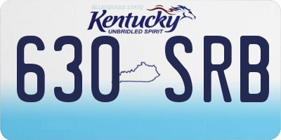 KY license plate 630SRB