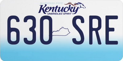 KY license plate 630SRE