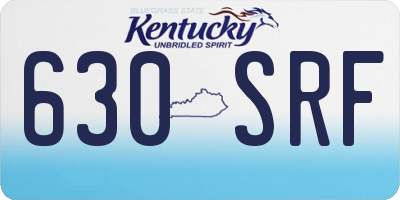 KY license plate 630SRF