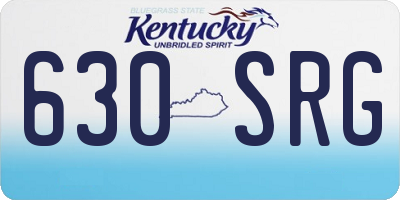 KY license plate 630SRG
