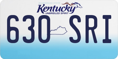 KY license plate 630SRI
