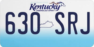 KY license plate 630SRJ