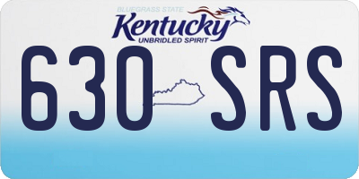 KY license plate 630SRS