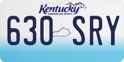KY license plate 630SRY