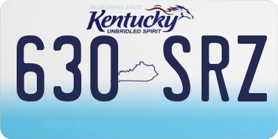 KY license plate 630SRZ