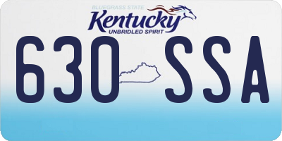 KY license plate 630SSA