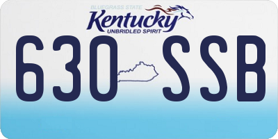 KY license plate 630SSB