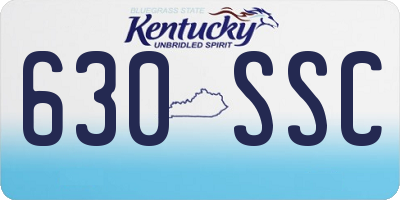 KY license plate 630SSC
