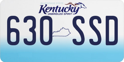 KY license plate 630SSD
