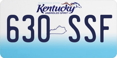 KY license plate 630SSF
