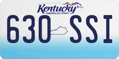 KY license plate 630SSI