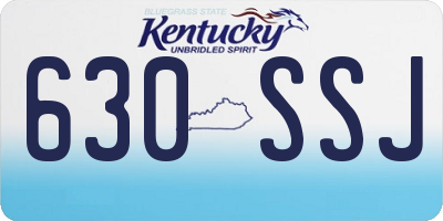 KY license plate 630SSJ