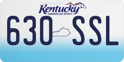 KY license plate 630SSL