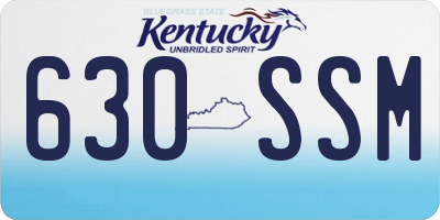 KY license plate 630SSM