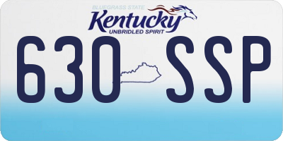KY license plate 630SSP