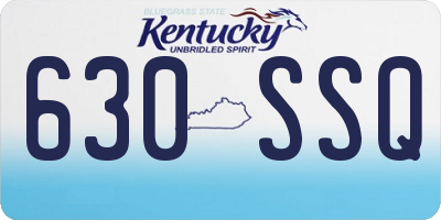 KY license plate 630SSQ