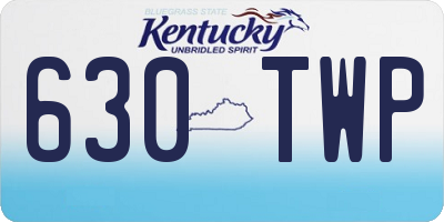 KY license plate 630TWP