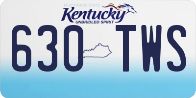 KY license plate 630TWS