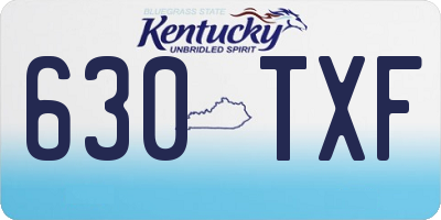 KY license plate 630TXF