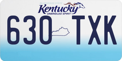 KY license plate 630TXK