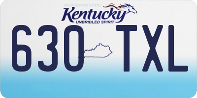KY license plate 630TXL