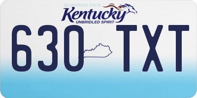 KY license plate 630TXT