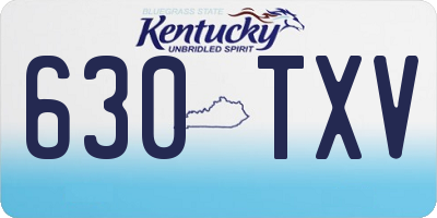 KY license plate 630TXV