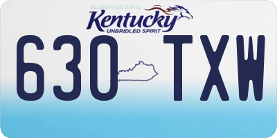 KY license plate 630TXW