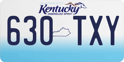 KY license plate 630TXY