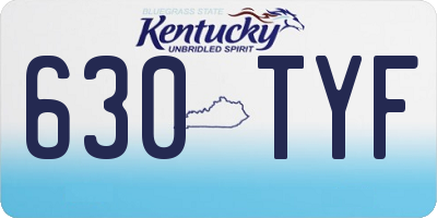 KY license plate 630TYF