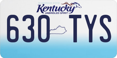 KY license plate 630TYS