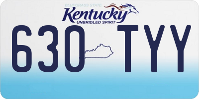 KY license plate 630TYY