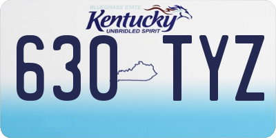 KY license plate 630TYZ