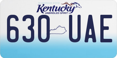 KY license plate 630UAE