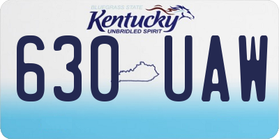 KY license plate 630UAW